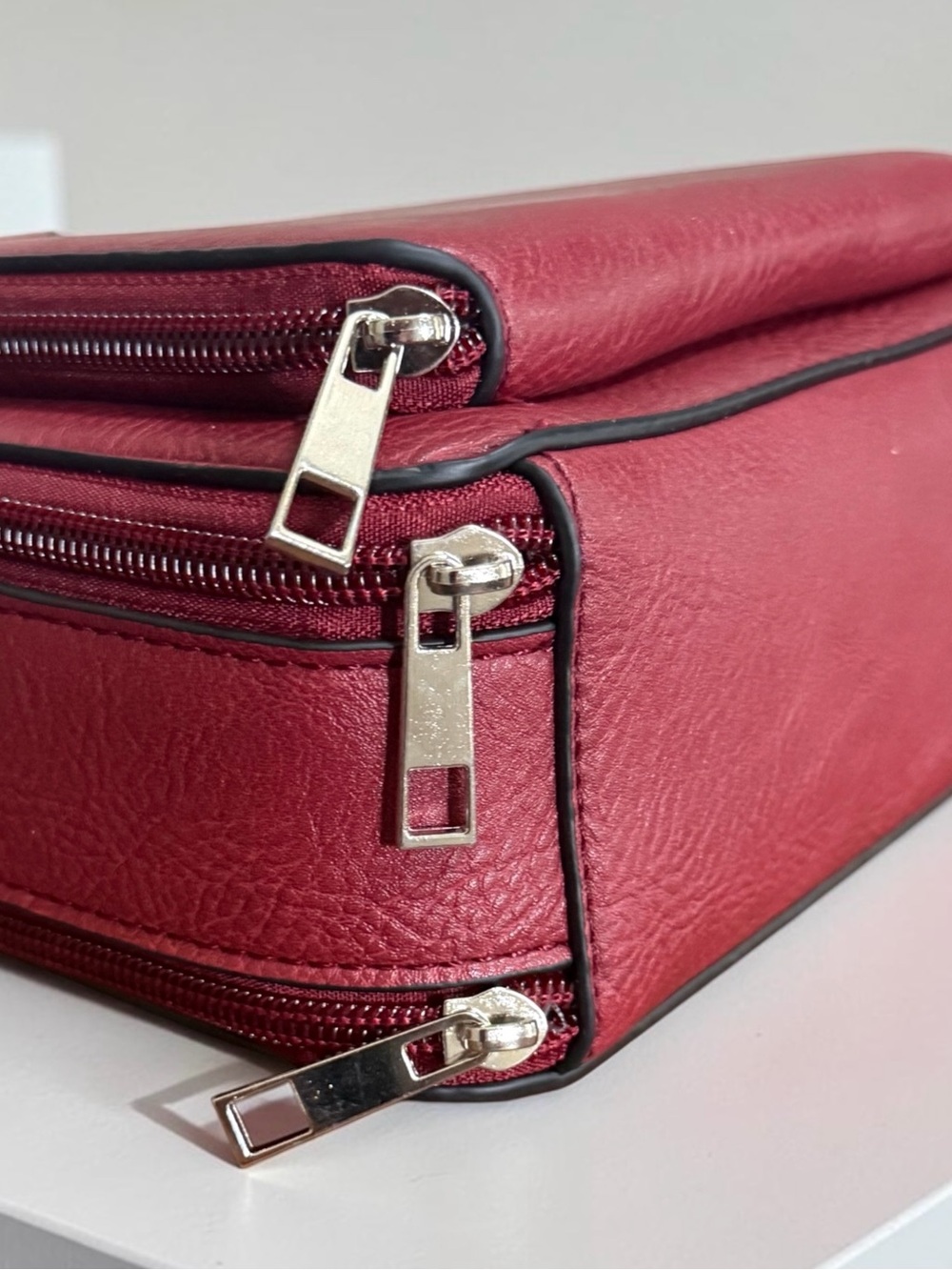 NWT K. Carroll Kelsey Red Vegan Leather Crossbody Bag! NEW! - Picture 6 of 11